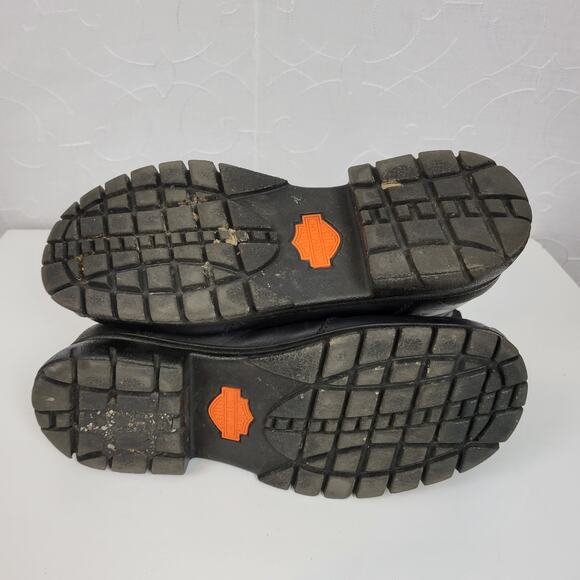 Harley-Davidson Mens Boots Size 11.5 Black Leather Lace Up Zip Up Moto Biker - Picture 6 of 9